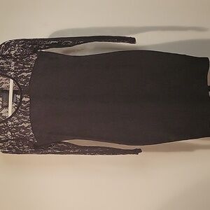 Kardashian Kollection Black Lace long sleeve dress